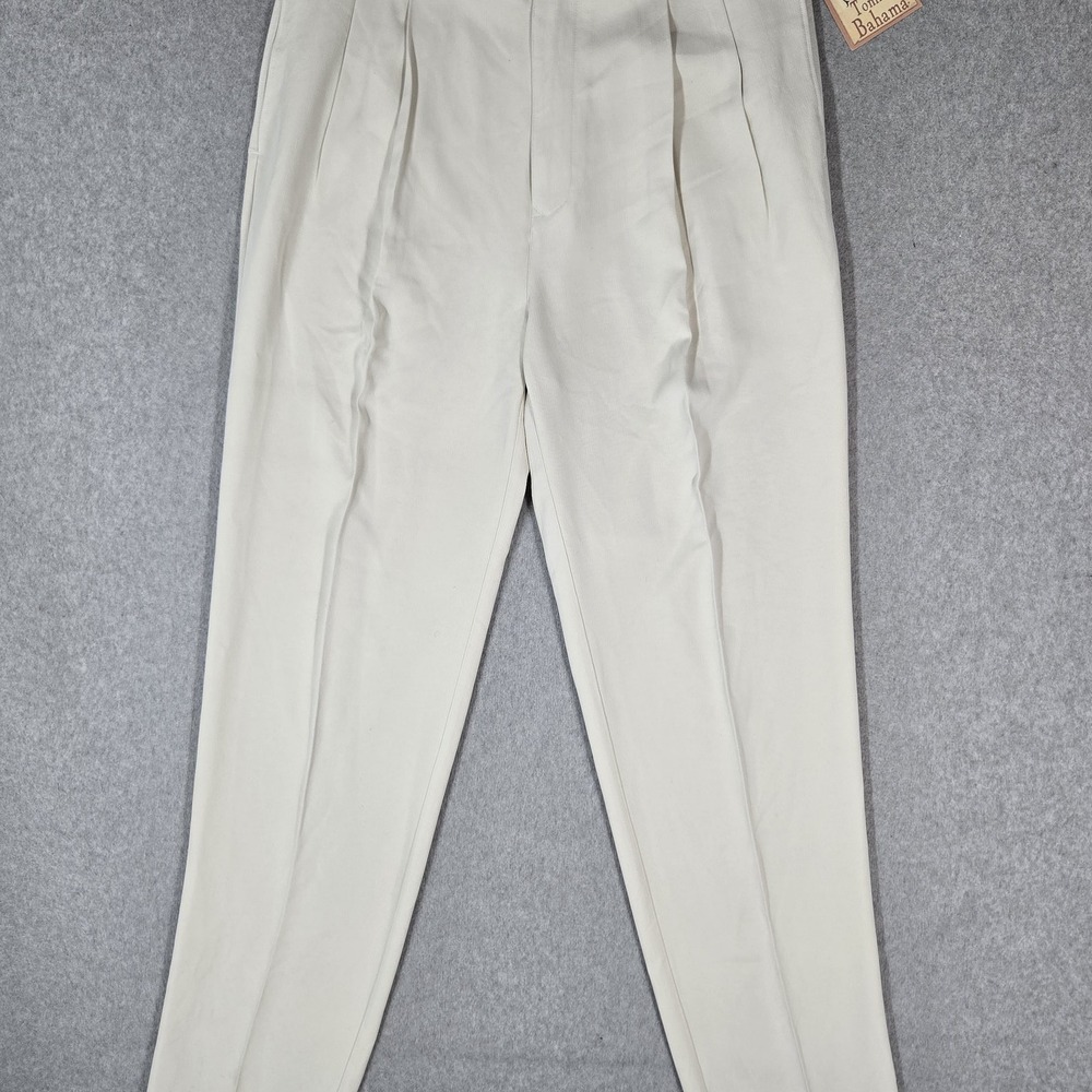 Tommy Bahama Men Pants 34 X UFN Cream Silk Dress T1212 Oceanaire Classic NWT